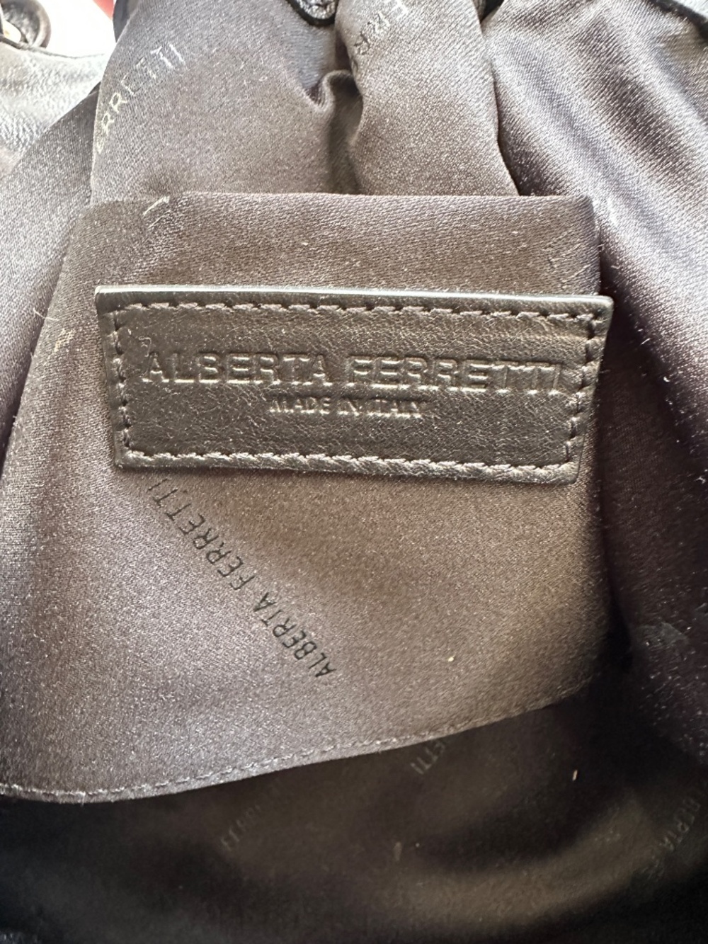 Alberta Ferretti Black Textured Tassel Shoulder Bag - Picture 5 of 5